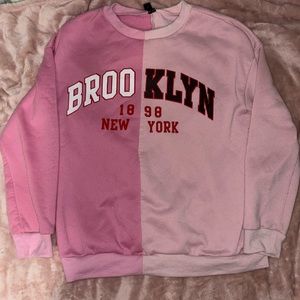 pink split crewneck 🩷
